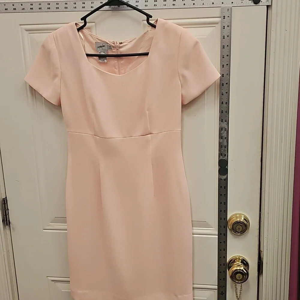 Elegant, Wedding, Bride, Pink, Women's, Midi, Dress, Formal, Vintage, 90s, Party - Picture 4 of 7